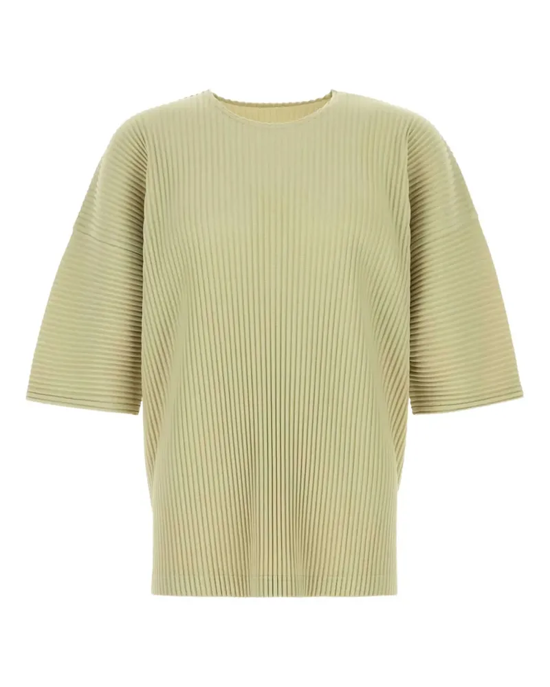 Issey Miyake Plissiertes T-Shirt - Grün Grün