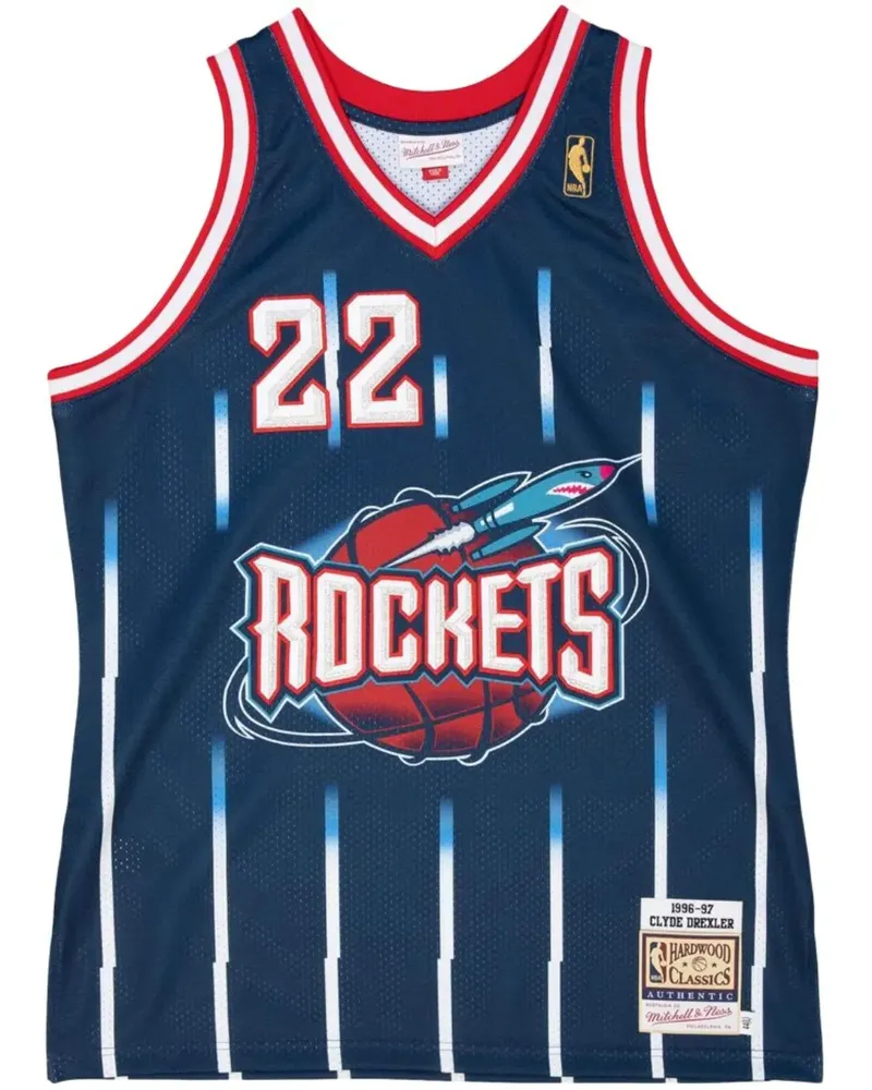Mitchell & Ness NBA Houston Rockets 96 Clyde Drexler Trikot - Blau Blau
