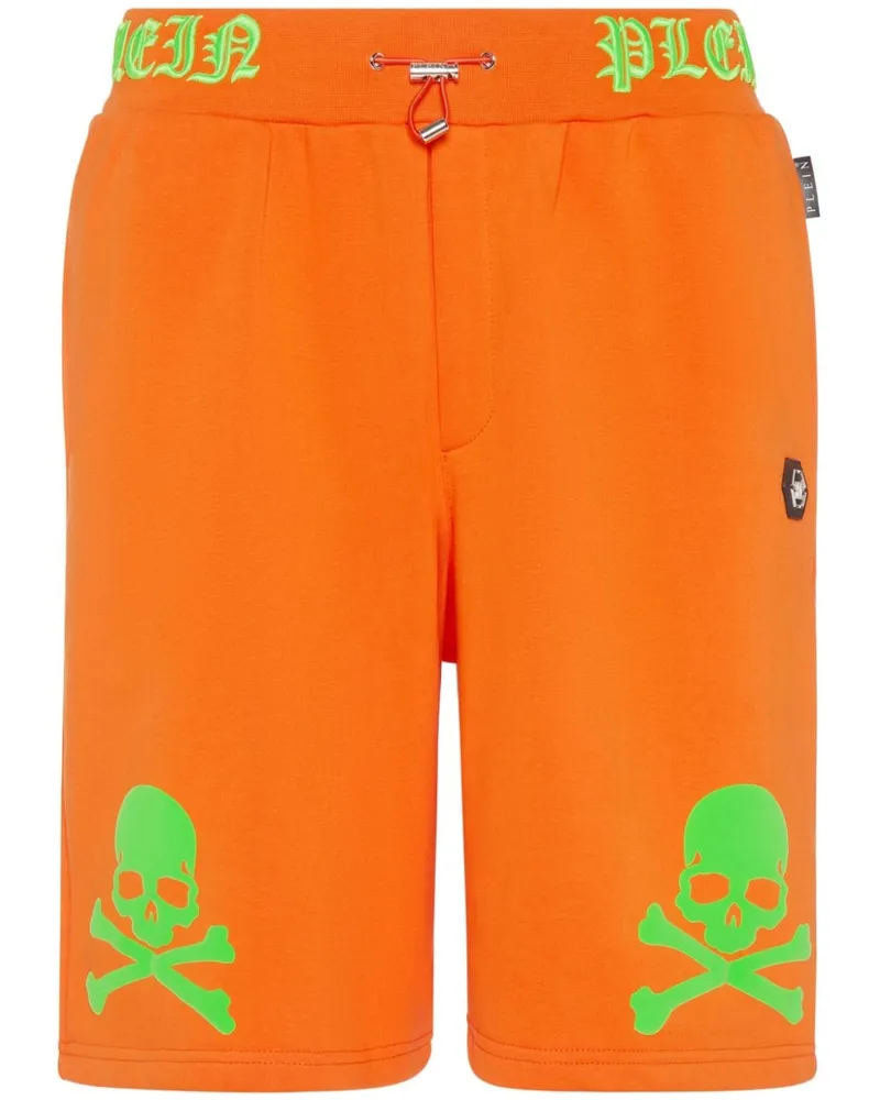 Philipp Plein Skull and Bones Shorts - Orange Orange