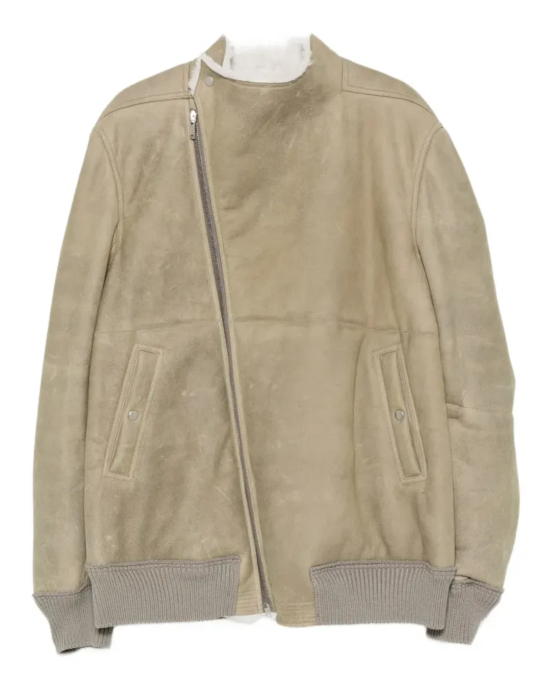 Rick Owens Hollywood Flight shearling-lined leather jacket - Grün Grün