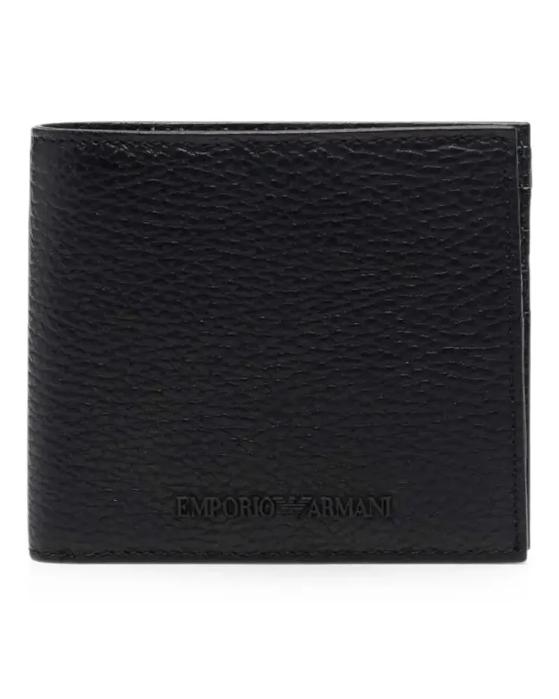 Emporio Armani logo-debossed grained-leather wallet - Schwarz Schwarz