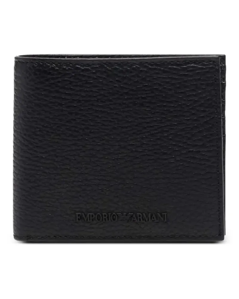 Emporio Armani logo-debossed grained-leather wallet - Schwarz Schwarz
