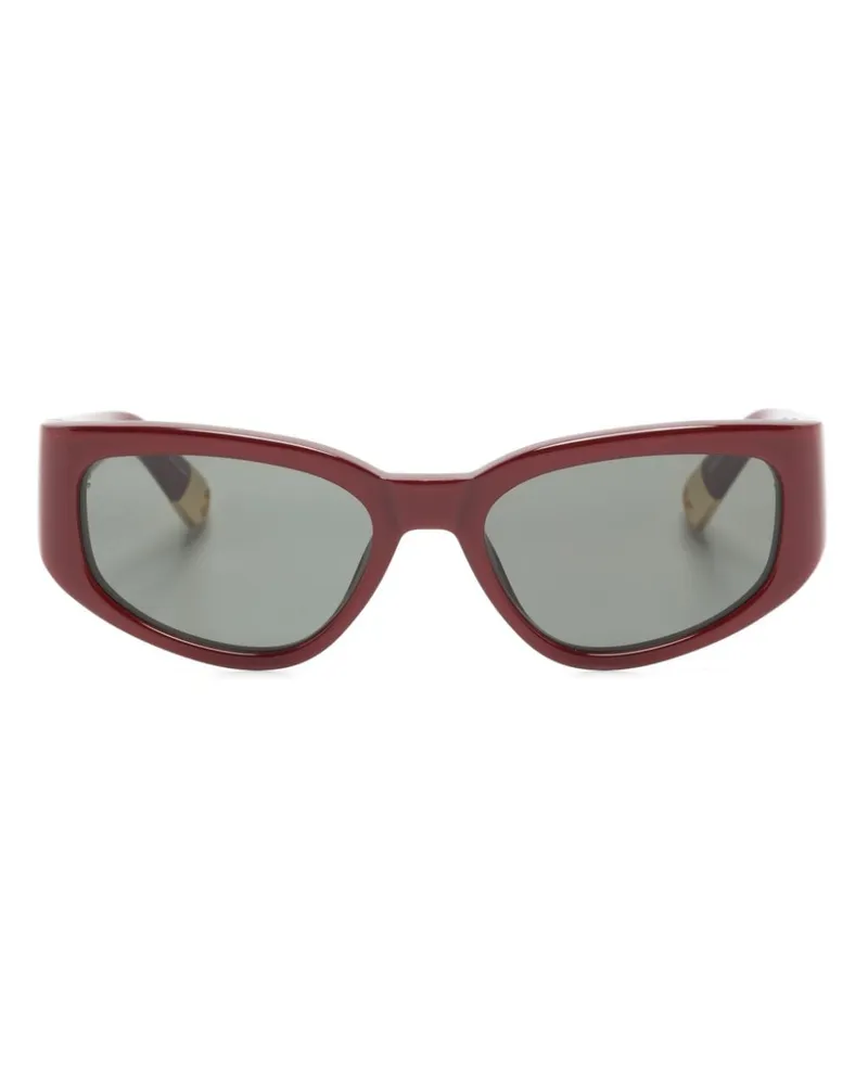 Jacquemus Sonnenbrille mit eckigem Gestell - Rot Rot