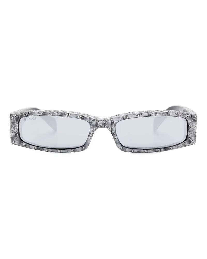 Gucci Sonnenbrille mit eckigem Gestell - Silber Silber