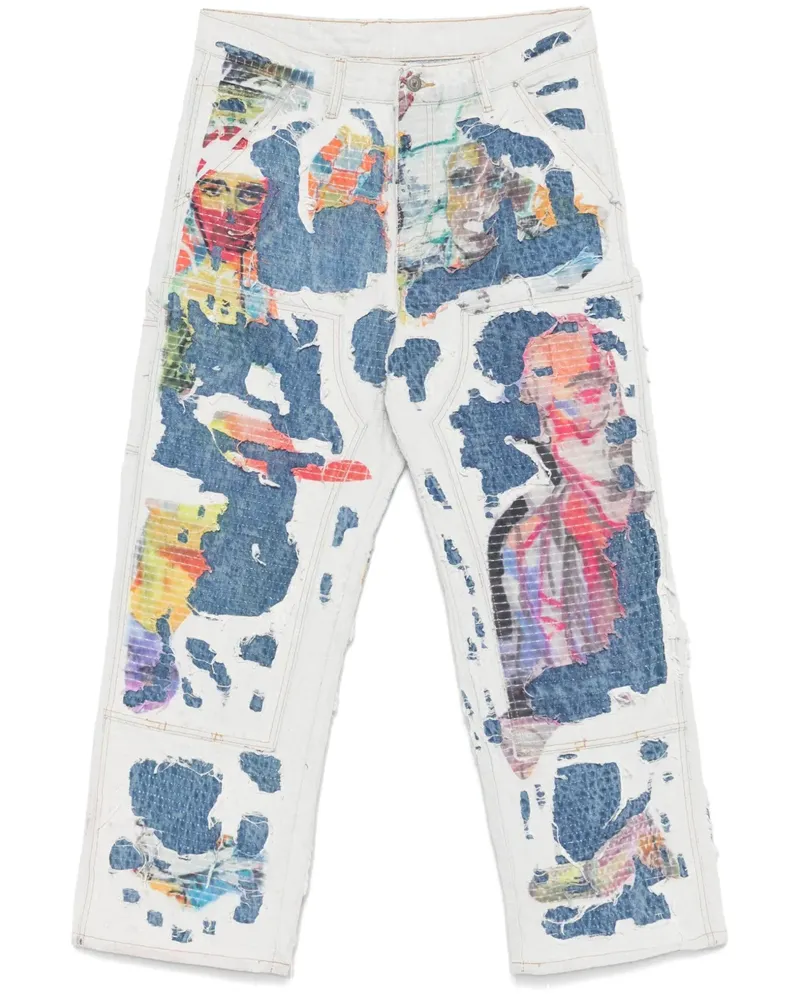 KidSuper Hose im Distressed-Look - Blau Blau
