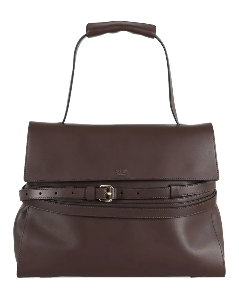 Moschino Mittelgroße Tie Me Handtasche mit Schnallenriemen - Braun Braun