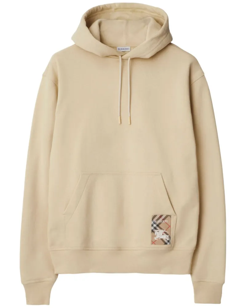 Burberry Hoodie mit Karo-Patch - Nude Nude