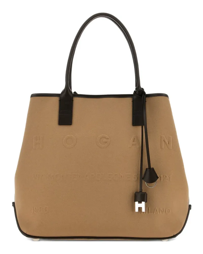 Hogan Mittelgroße Script Tote Bag - Nude Nude
