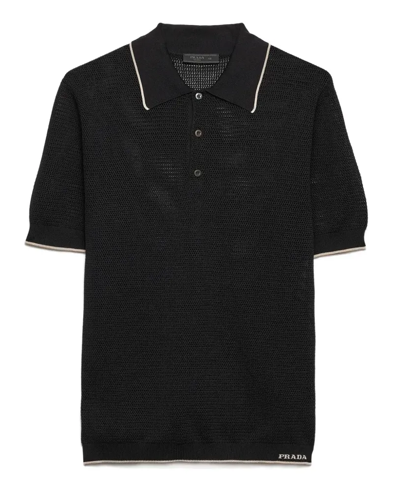 Prada silk and cotton polo shirt - Schwarz Schwarz