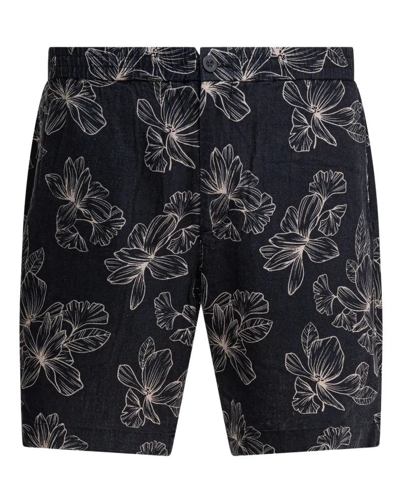 Vince Shorts mit Blumen-Print - Schwarz Schwarz