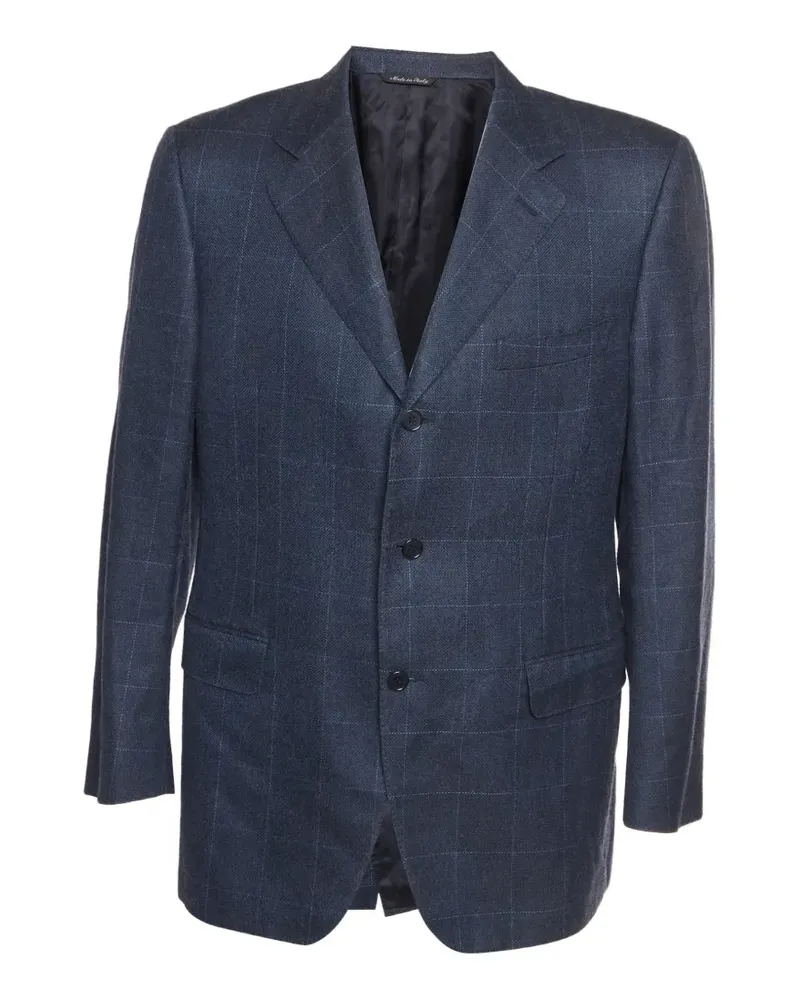 FourTwoFour on Fairfax check single-breasted blazer - Blau Blau