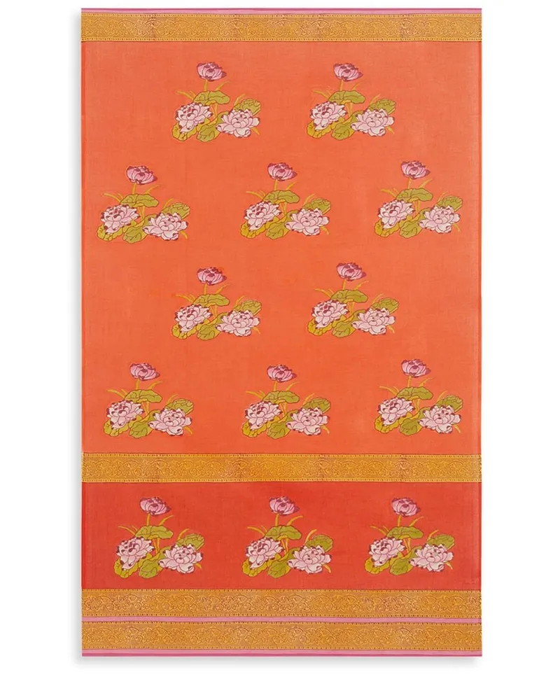 Lisa Corti Sarong mit Tea Flower-Print - Orange Orange