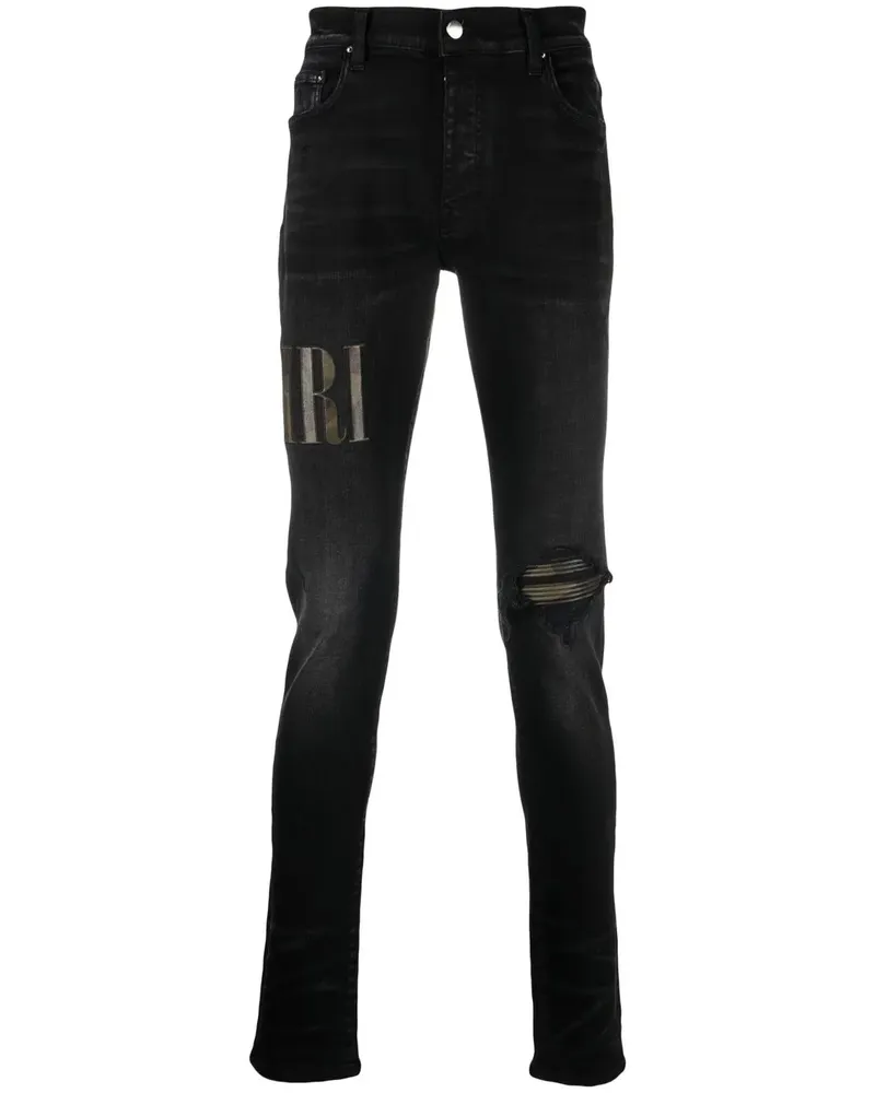 Amiri Skinny-Jeans mit Logo-Patch - Schwarz Schwarz