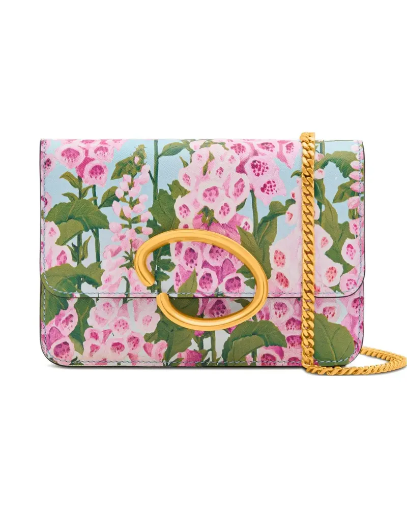 Oscar de la Renta O Pochette Schultertasche mit Blumenkette - Rosa Rosa
