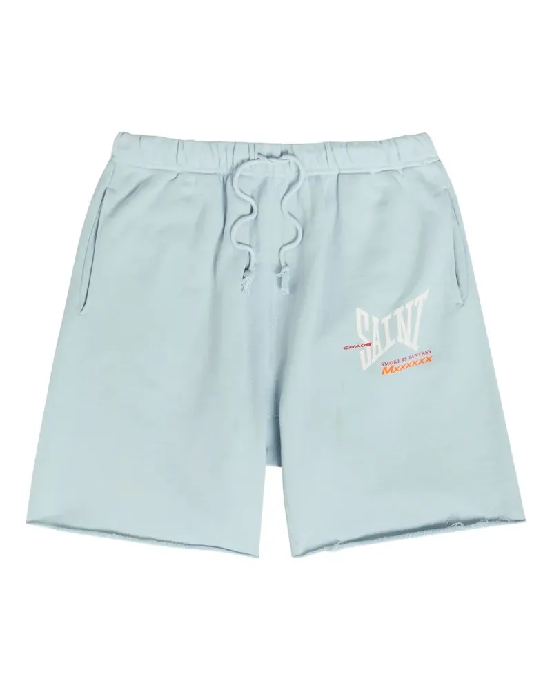 Saint Laurent Ungesäumte Hose mit Kordelzug - Blau Blau