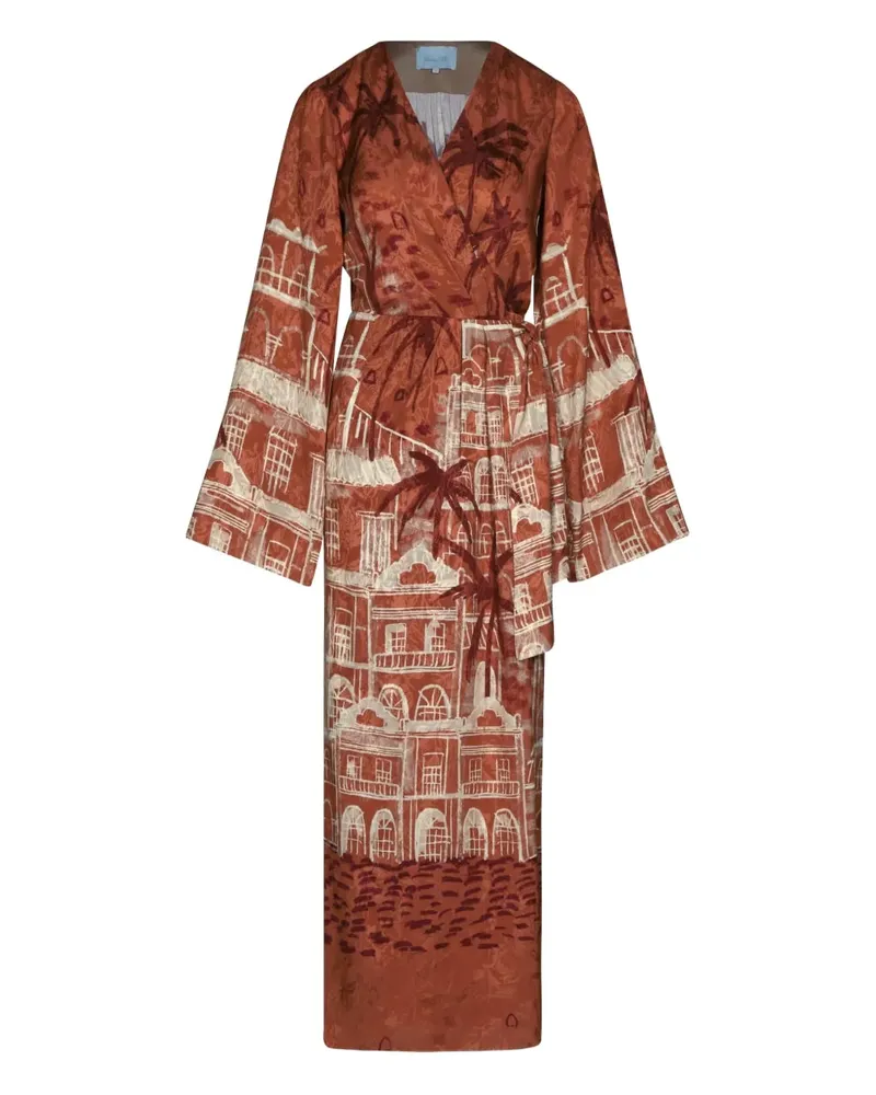 Johanna Ortiz Ollantay Maxikleid mit Print - Rot Rot