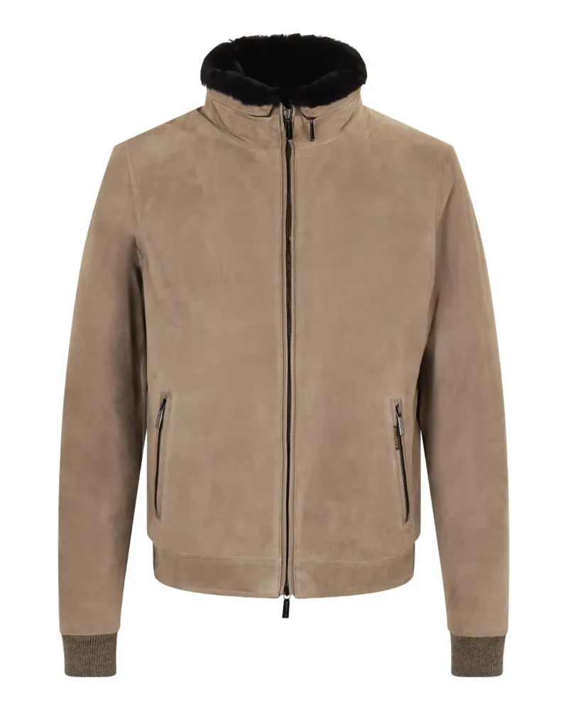 MOORER zip-fastening bomber jacket - Nude Nude