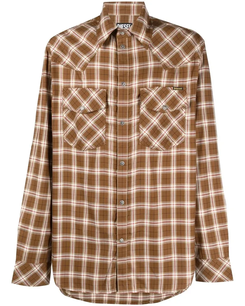 Diesel Kariertes Hemd - Braun Braun