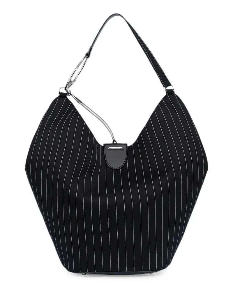 Dondup large pinstripe tote bag - Schwarz Schwarz