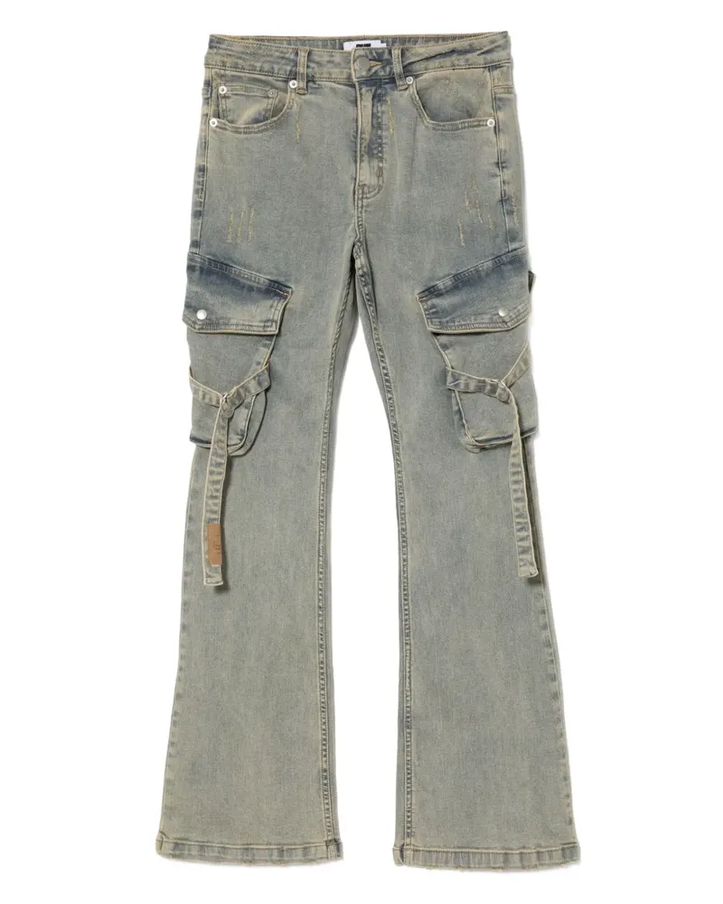 Izzue Bootcut-Jeans mit Logo-Patch - Blau Blau