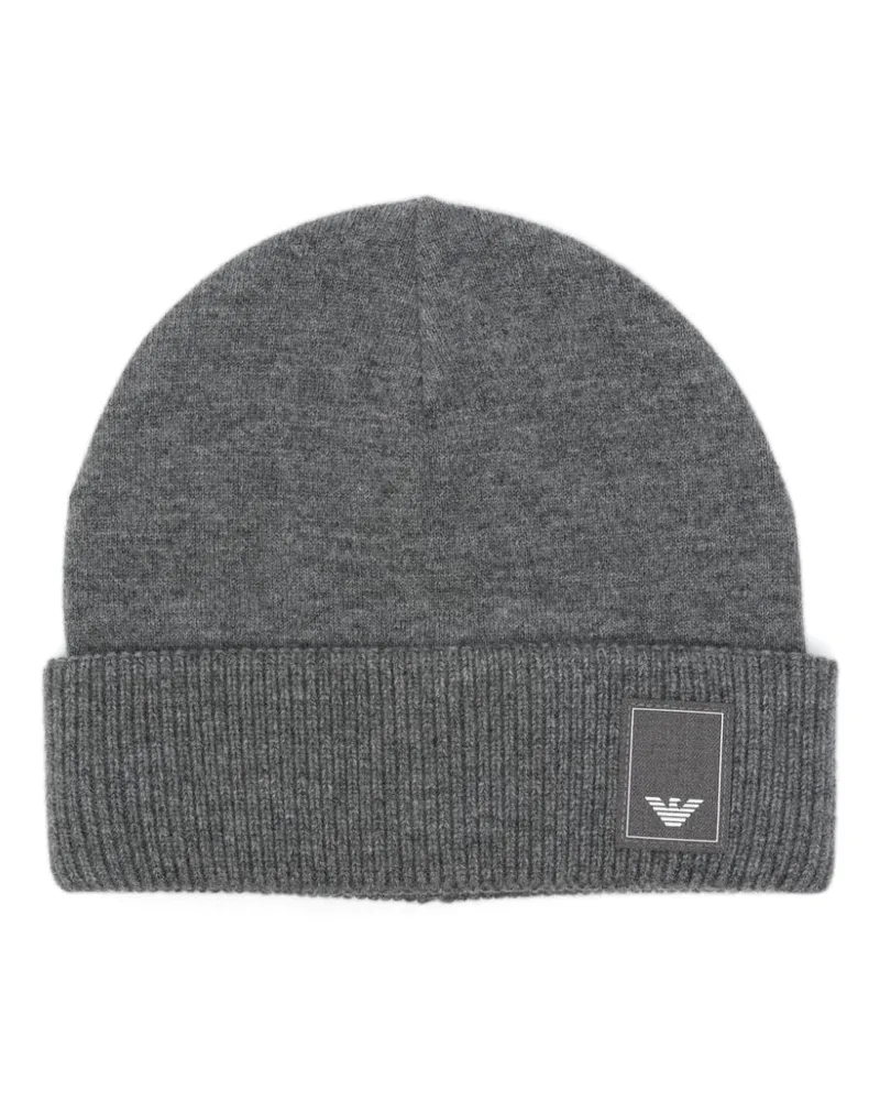 Emporio Armani Beanie mit Logo-Patch Grau