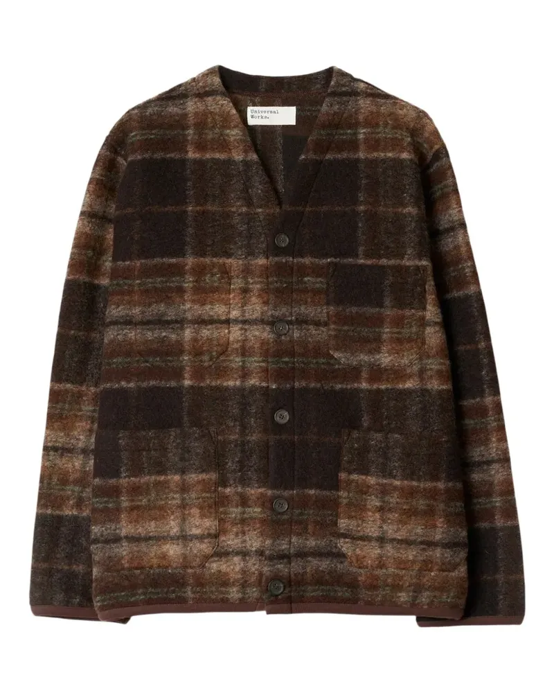 Universal Works check-pattern cardigan - Braun Braun