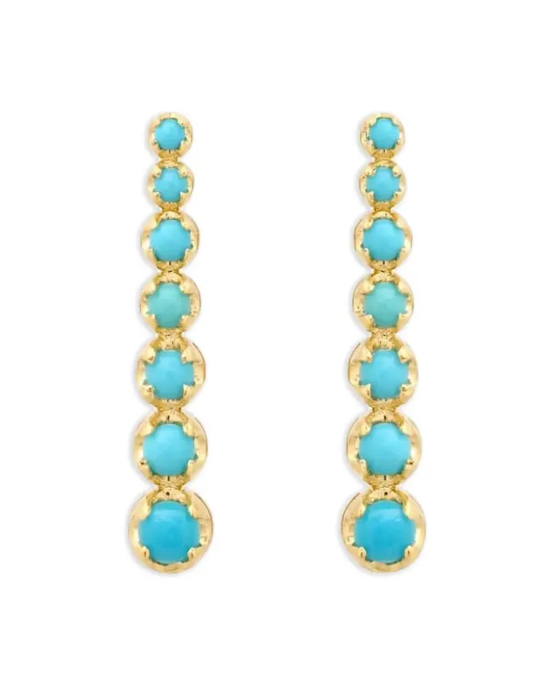 Jennifer Meyer mini turquoise stud earrings - Gold Gold