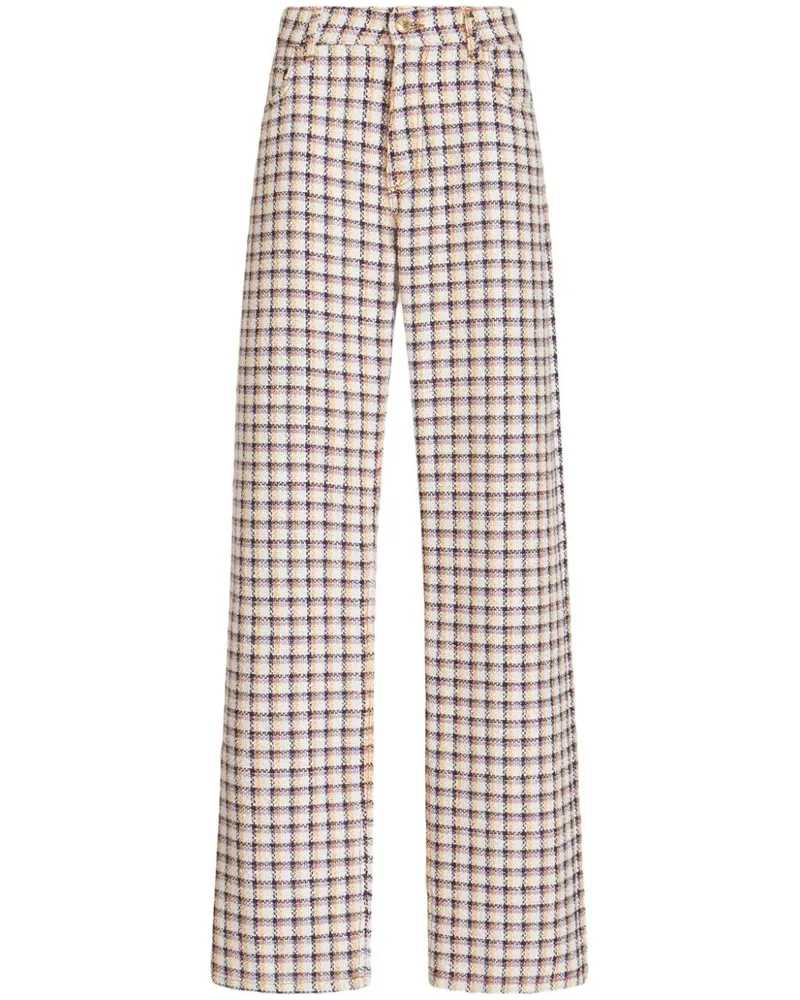 Etro Weite Hose mit Jacquardmuster - Weiß Weiß