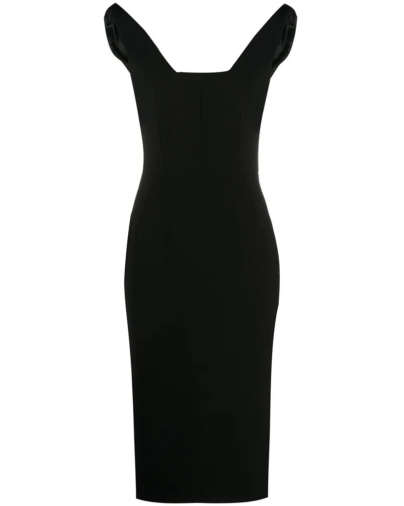 Dolce & Gabbana Schmales Midikleid - Schwarz Schwarz