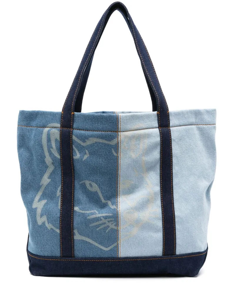 Kitsuné Mittelgroßer Fox Head Shopper - Blau Blau