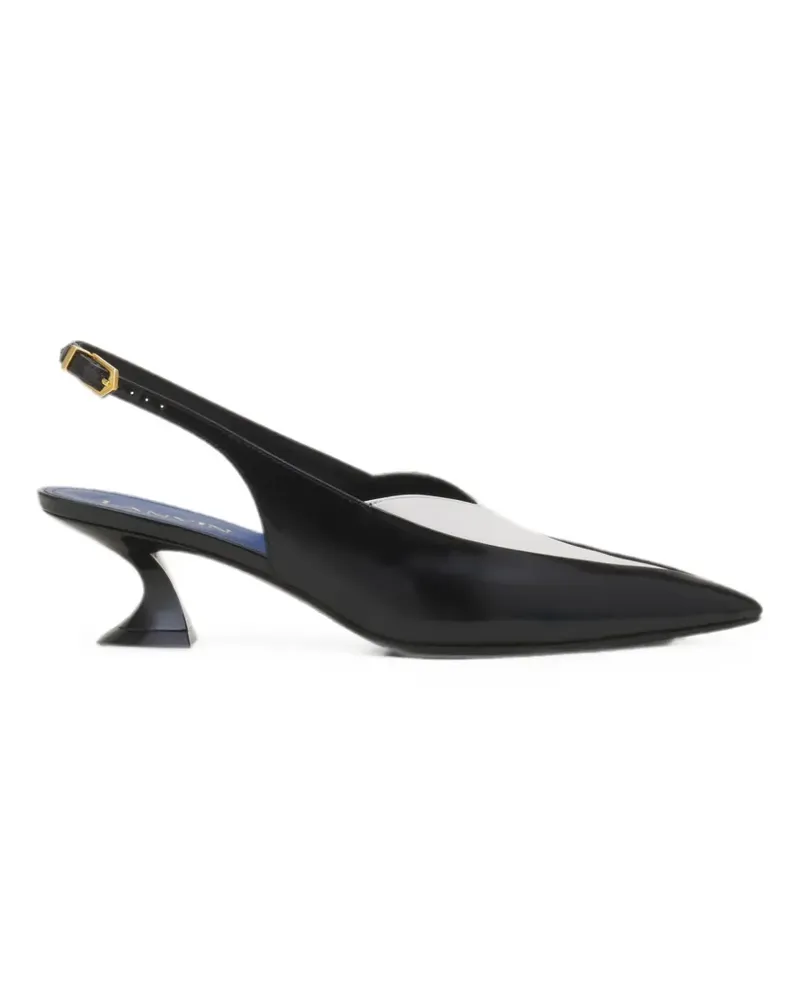 Lanvin Serenade Slingback in Leder-Pumps - Schwarz Schwarz