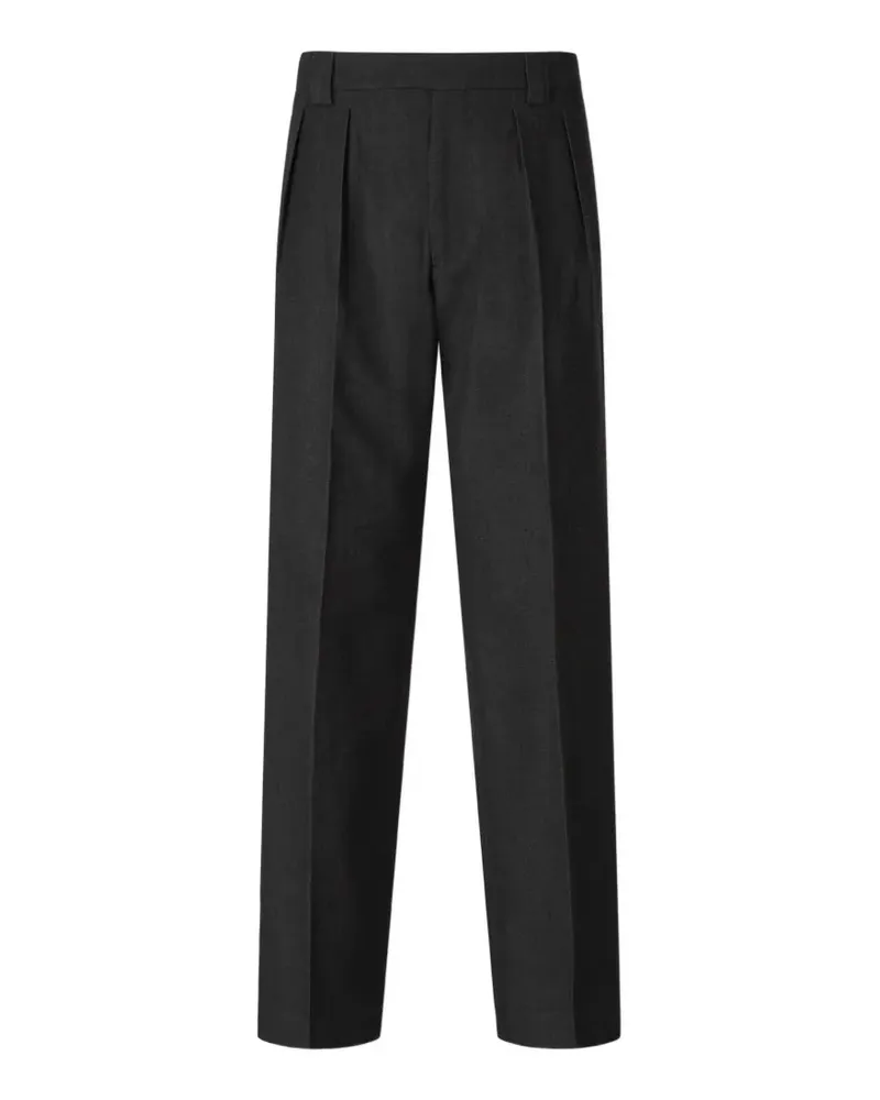 Berwich Straight-Leg-Hose mit Falten - Schwarz Schwarz