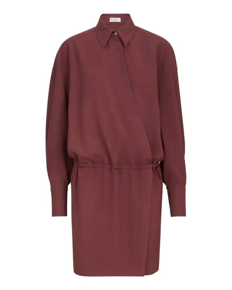 Brunello Cucinelli Hemdkleid aus Schurwolle mit Monili - Rot Rot