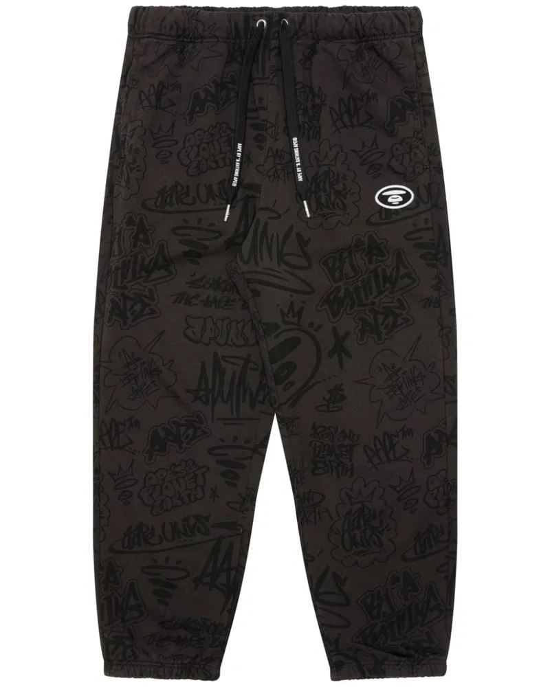BAPE Jogginghose mit Graffiti-Print - Braun Braun