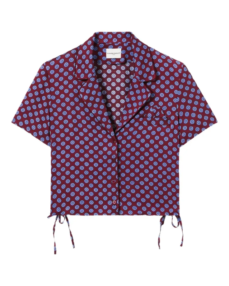 Claudie Pierlot geometric-pattern cropped shirt - Rot Rot