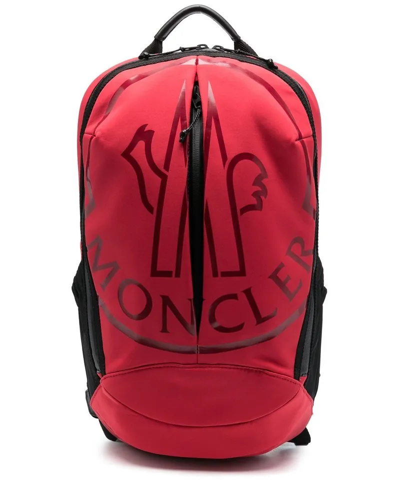 Moncler Rucksack mit Logo-Print Rot