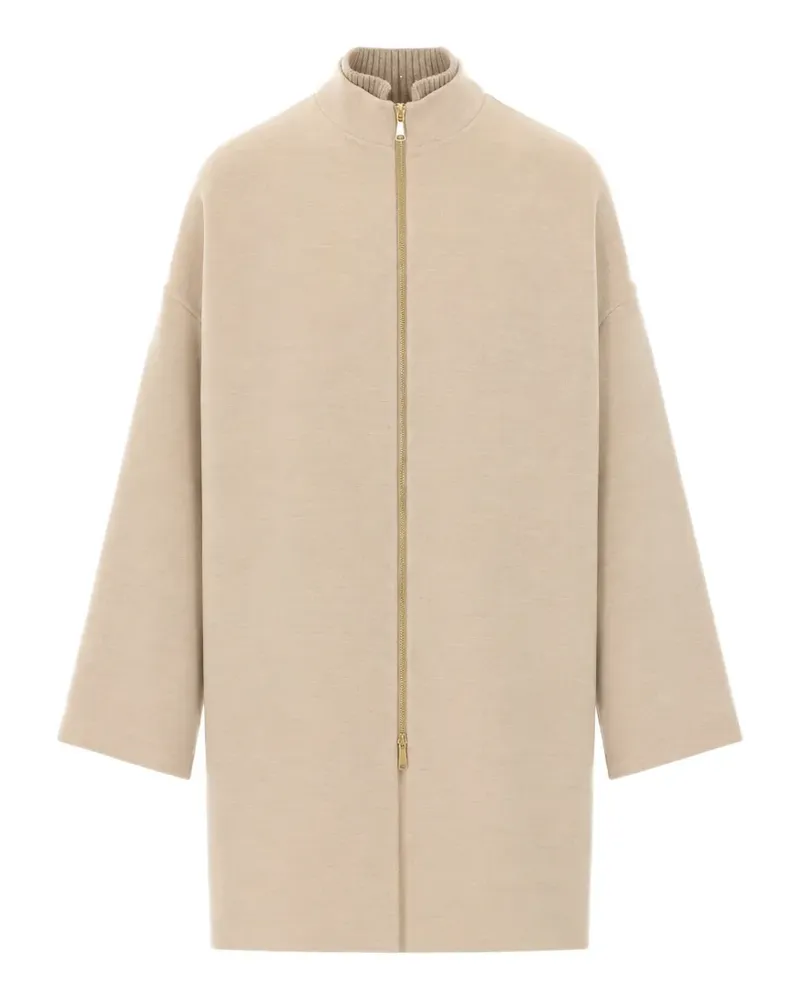 Fabiana Filippi zip-up high-neck coat - Nude Nude