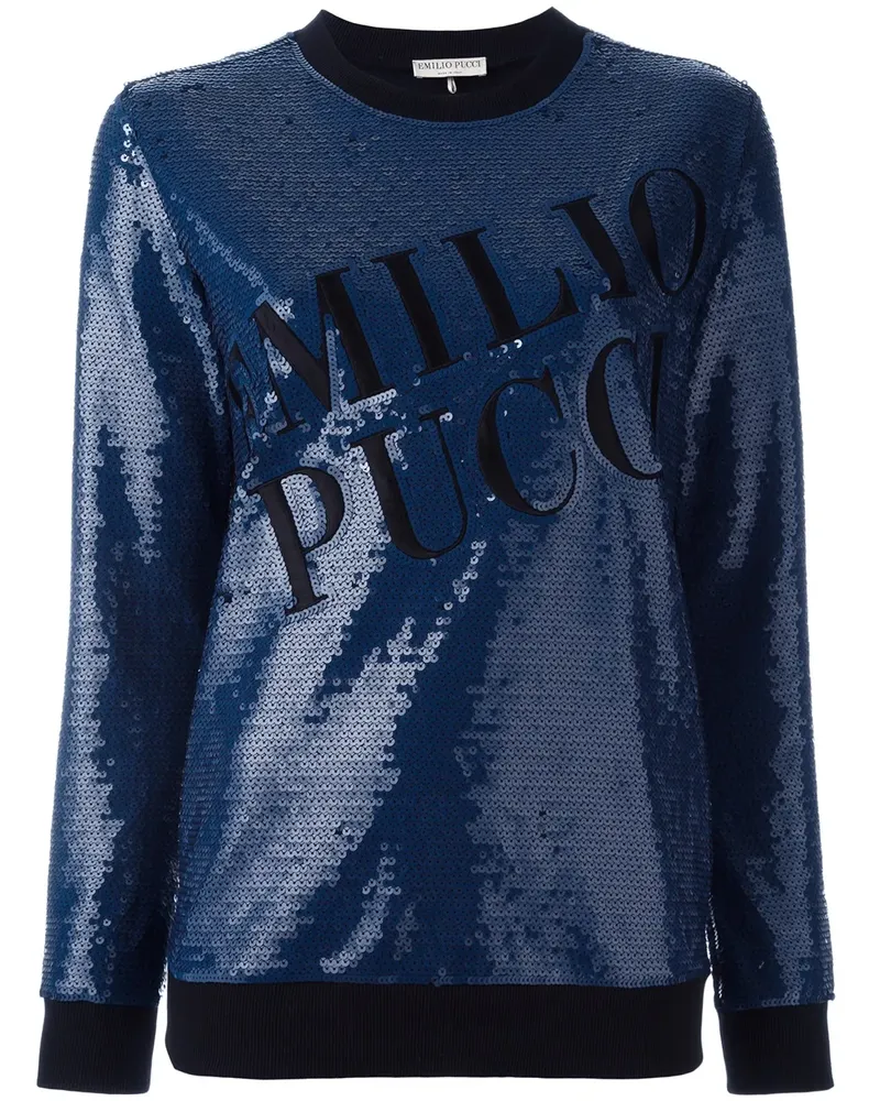 Emilio Pucci Sweatshirt mit Pailletten - Blau Blau