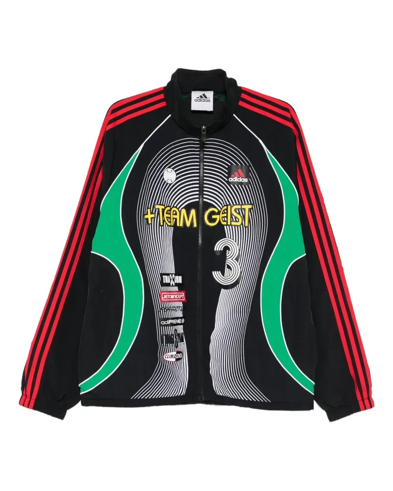 adidas Gestreifte Teamgeist Jacke - Schwarz Schwarz