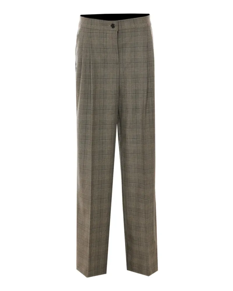 Pinko Weite Hose mit Check - Braun Braun