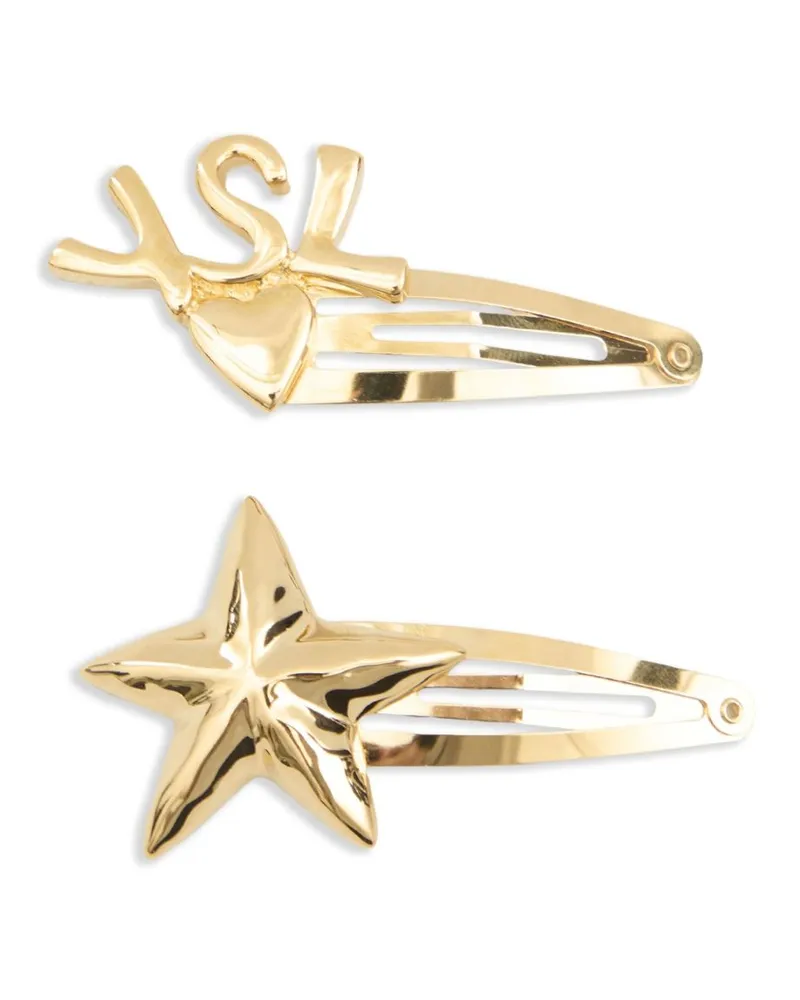 Saint Laurent Cassandre Haarspangen (2er-Set) - Gold Gold