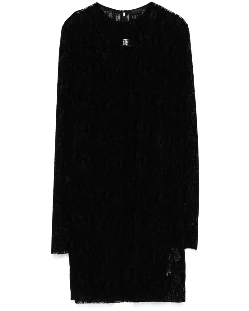 Givenchy Beflocktes Minikleid - Schwarz Schwarz