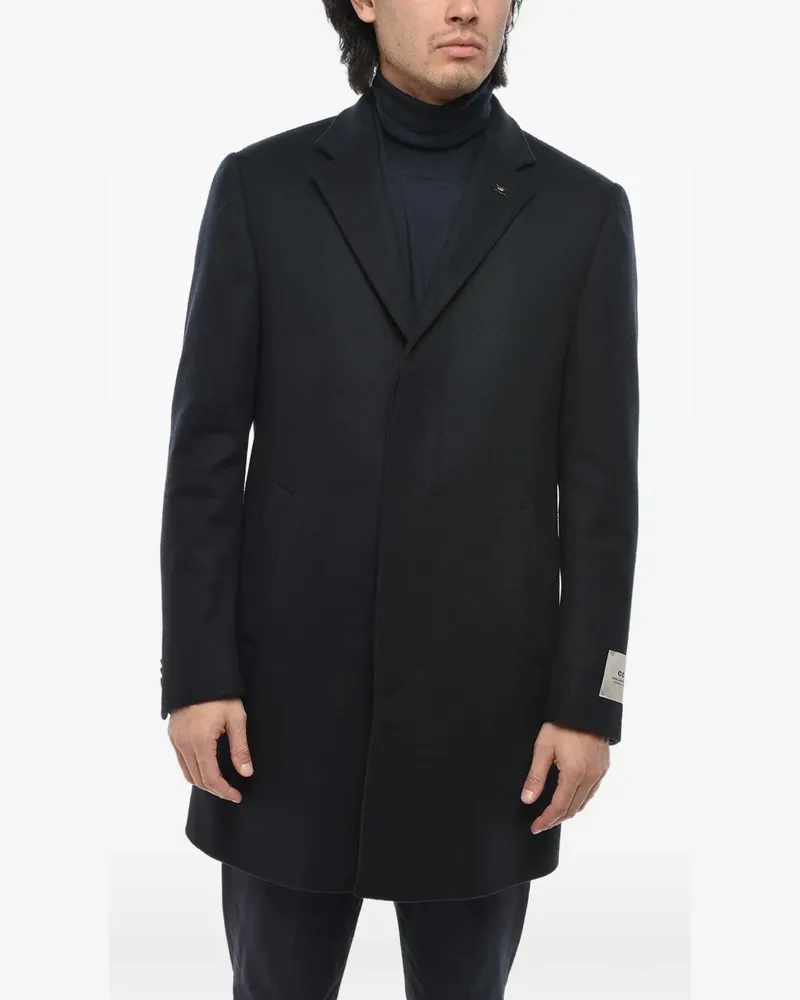 Corneliani notch-lapel single-breasted coat - Blau Blau