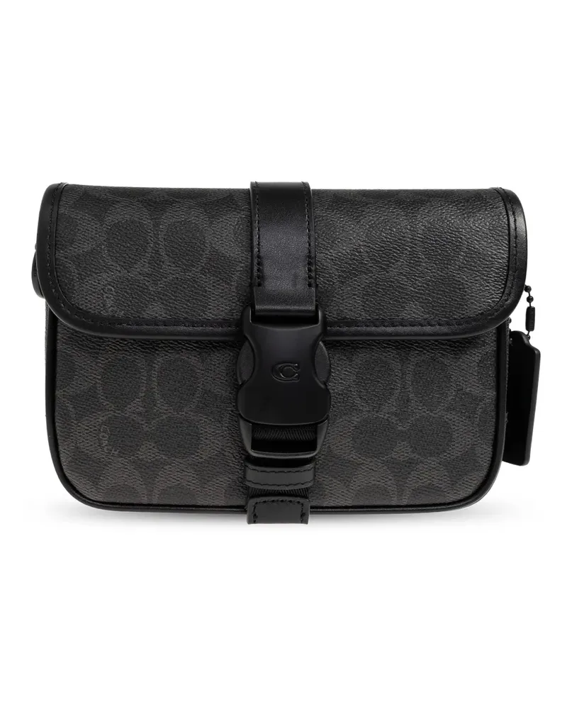 Coach League logo-patterned shoulder bag - Schwarz Schwarz