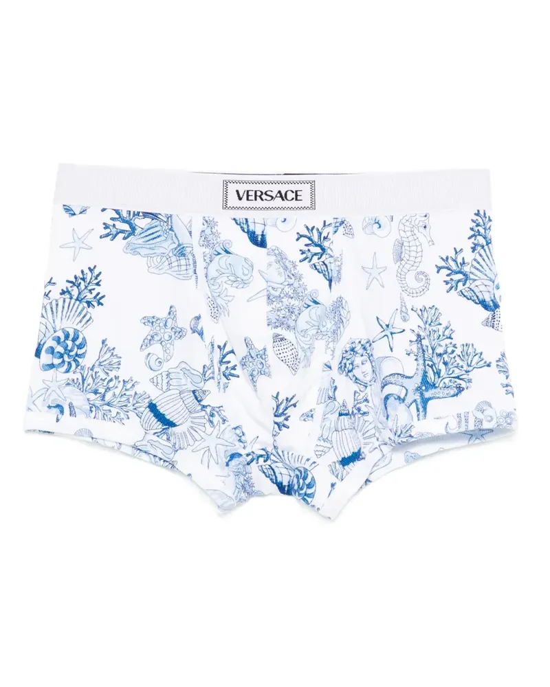 Versace Boxershorts mit Meerestiere-Print - Weiß Weiß