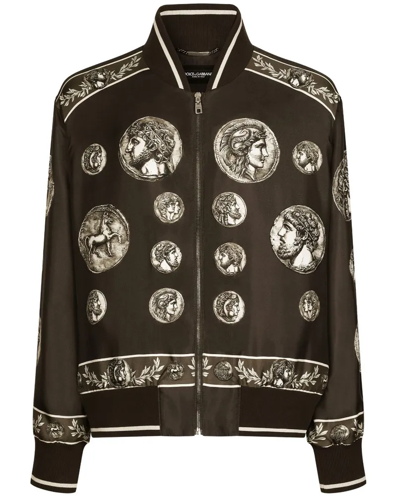 Dolce & Gabbana Jacke mit grafischem Print - Braun Braun