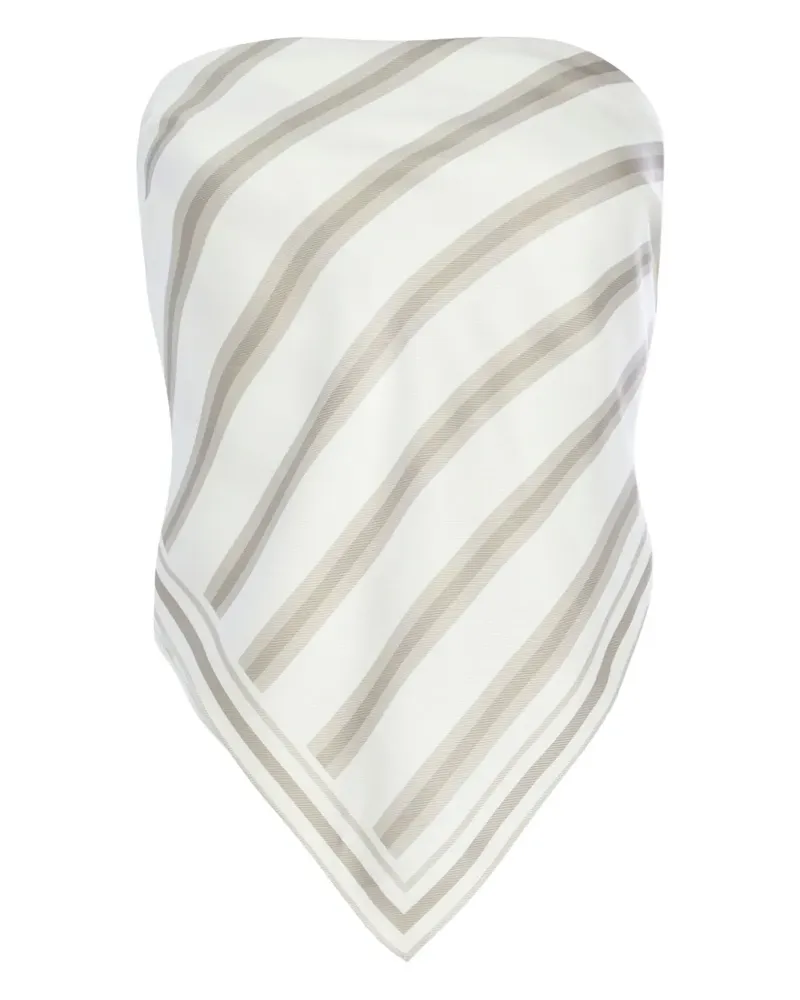 SER.O.YA Gestreiftes Hark Bandana-Oberteil - Weiß Weiß