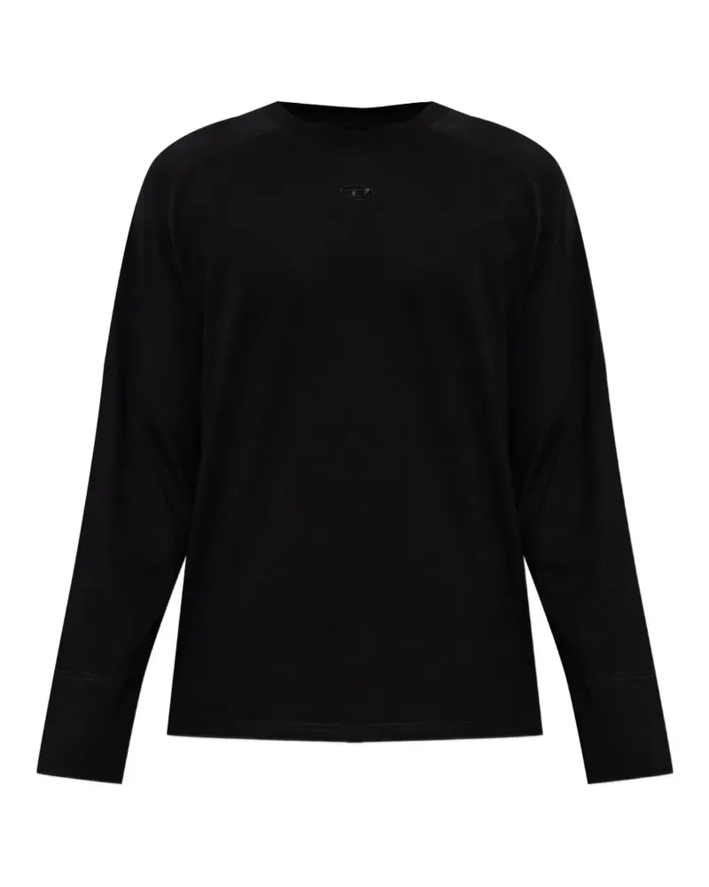 Diesel Langarmshirt mit T-Kristian-Print - Schwarz Schwarz