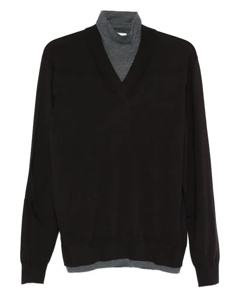 Paolo Pecora Milano Pullover mit V-Ausschnitt - Braun Braun