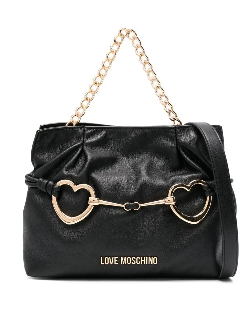 Moschino Handtasche mit Logo-Schriftzug - Schwarz Schwarz
